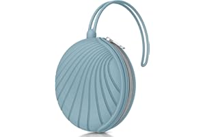 Smlpuame - Porta Ciuccio a Forma di Cuore | Porta Succhietto in Silicone, Lavabile con Chiusura a Cerniera e Tracolla Per il Collegamento a Passeggini e Borse Per Pannolini,Blu