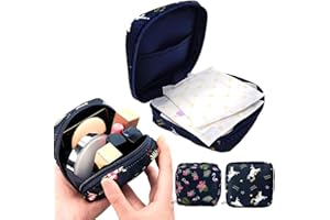 FENQURO Borsa per assorbenti igienici, 2 pezzi, sacchetti per mestruazioni, graziosi, assorbenti igienici, salvaslip per mestruazioni, con cerniera, per donne, adolescenti, ragazze, scuola, viaggi