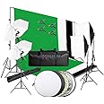 Padom Background Support System, Photography Video Studio Lighting Kit Umbrella Softbox Set Continuous Lighting for Photo Studio Product, Portrait and Video Shooting Photography