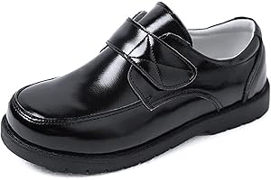 YUNICUS Boys Slip On Loafer School Uniform Shoes