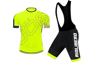 VeloZenith Abbigliamento Ciclismo da Uomo Estiva,Maglia Manica Corta Con 3 Tasche+3D Gel Pantaloncini,Traspirante Sportivo Ciclismo Moda Set per Mountain Bike Tuta MTB