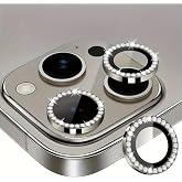 HARVORTEZ iPhone 15 Pro,15 Pro Max i&ccedil;in, TAŞLI, Kamera Lens Koruyucu, Basit Kurulum, HD G&ouml;r&uuml;nt&uuml;, Metal &Ccedil;er&ccedil;eve, 9H Temperli C