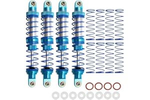 RXZIXYL 4-Pack Front Rear RC Shock Absorber 70mm 80mm 90mm 100mm 110mm 120mm Adjustable Assembled Spring Damper Axial SCX10 Oil Damper for 1/10 RC Crawler Car AXI03007 RBX10 D90 TRX4…