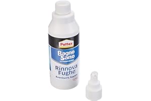 Pattex Bagno Sano Rinnova Fughe, Silicone bianco per rinnovare le fughe tra le piastrelle, Stucco per piastrelle con applicatore a rotella, Silicone riempitivo, 1x125ml
