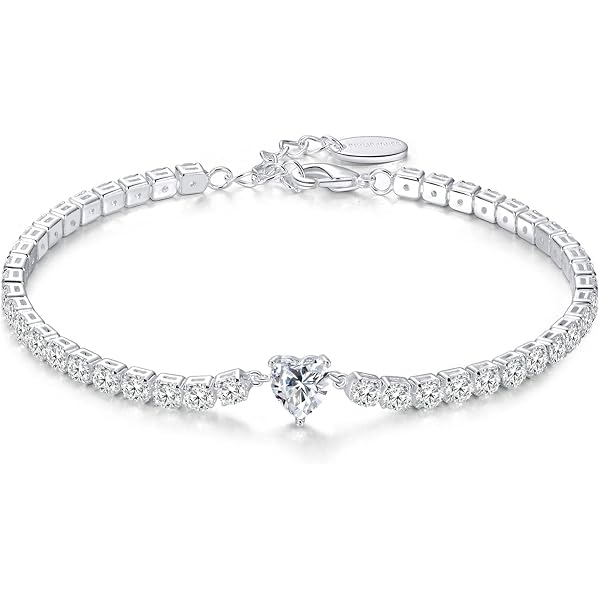 Philip Jones Collana Ciondolo Cuore Aperto Placcato Argento Con Cristalli Zirconia, Catena 43+5cm