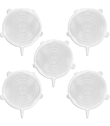 Couvercles Silicone Extensibles LELE LIFE - Lot De 4, 9,5cm, Épais Et Réutilisables