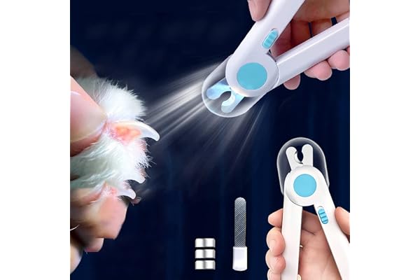 EPROICKS Tondeuse à Ongles pour Animaux Domestiques avec Lumière LED, Professionnel Coupe Griffes Animaux De Compagnie Protection Contre Les Éclaboussures, pour Les Animaux De Petite Et Moyenne