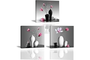 PIY PAINTING 3x Orchidea Stampa su tela, Quadro su tela Elegante Albero nel vaso di fiori Moderno Quadri Home Deco per Camera da letto Sala yoga Regalo di compleanno 30x30cm