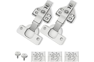 NECILO Accessories Pack for Pocket Drawer Slides – 2 Full Overlay Hinges, 36 Screws, 2 Rollers – Complete Installation Kit