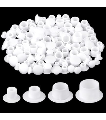 300 stuks kunststof kast gat pluggen, 6 maten 5/6/8/10/14/16mm voor gaten meubels plug (2 kleuren wit, zwart