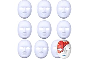Ajuanbazha 10 Piezas Blanco Therian Máscara, Cat Mask, DIY Pintado Mano Máscaras Blancas, Zorro Máscara para Fiestas de Cosplay (Señoras)