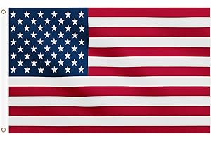 WOILTRYN 2PCS American Flag 5ft x 3ft, Large America USA Flags with Brass Eyelets for 4th July Football GamesParty Garden Street Decorations