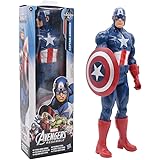 Hilloly Captain America figurina, Marvel Avengers - Captain America Action Figure Titan Hero da 30 cm, Captain America Action
