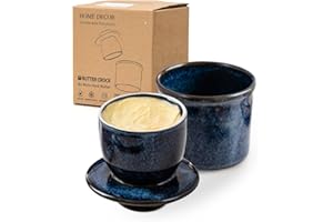 Home Decor Pojemnik na masło z reaktywną glazurą,maselnica francuska, pojemnik na świeże masło do smarowania, z linią wodną