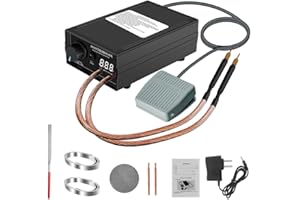 INVERCRIGIL Saldatrice a Punti,Portatile 8000W Saldatrice a Punti per Batterie con Pedale, 1-9 Marce Regolabili per fai da te e produzione di batterie(0,1-0,3mm Foglio di Nichel)