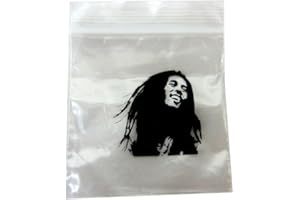 SX4 1000 Small Bob Marley Zip-seal Printed Clear Bag Resealable Polythene Baggies 50mm x 50mm (1000)