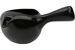 TEACLUB Tetera con colador de té Kyusu de una mano, 350 ml, estilo Tokoname, color negro