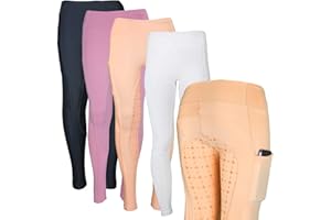 MS-Trachten Mallas térmicas de equitación de invierno para niños, con ribete de silicona, pantalones de equitación Tabea