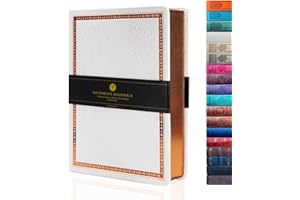 Victoria's Journals VICTORIA'S JOURNALS Leatherette Vintage Journal Hard Cover Lined Notebook Old Looking Travel Diary, A5 Size 5.7'' x 8.1''