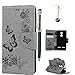 Produktbild Lenovo K6 Hülle Leder Case,KASOS Lenovo K6 Handyhülle Brieftasche Book Type PU Leder +TPU Innere Tasche Bunt Gemalt Magnetverschluss Ledertasche Cover, Gray + Touch Pen + Stöpsel Staubschutz