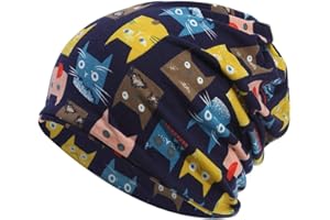 TSANGBABY Modello di gatto Slouchy Beanie Hat Chemo Turbante Copricapo Perdita di Capelli Cotone Skull Cap per le Donne Uomini
