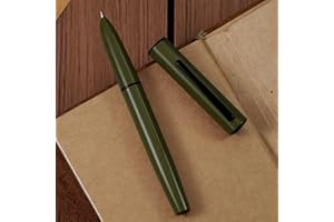 HONG DIAN Hongdian C1 - Pluma estilográfica de punta fina, color verde oscuro y diseño retro clásico con convertidor de tinta