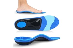 RooRuns Plantar Fasciitis Insoles, Heavy Duty Arch Support Insoles for Men and Women, Orthotic Shoe Inserts for Flat Feet, Heel Spurs, Fallen Arch, Foot Pain Relief Insoles for Running, S