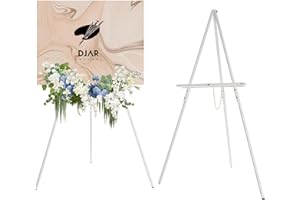 ‎DJAR DJAR Staffelei Weiß für Schilder, doppelte Verwendung, verstellbare Höhe, 160 cm Staffelei Holz Groß für Hochzeit, Willkommensbrett, Poster, Bild, Foto (Weiß, 1pc)