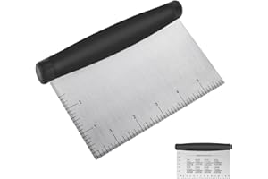 Midgreyeye Taglia Impasto Con Scala Graduata In Acciaio Inox, Raschietto Per Pasta,tarocco Per Impasti Multiuso,Spatola tagliapasta Per Torte, Pizza, Torte, Dough (15 * 10cm)