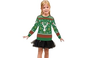 Atforna Weihnachtspullover Familie Set Strickpullover Rundhals Lustig Weihnachtspulli mit Tannenbaum Schneemann Muster