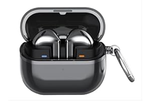 GIOPUEY Przezroczyste etui kompatybilne z Samsung Galaxy Buds 3/3 Pro, ultracienkie miękkie etui, dopasowany krój, odporne na upadki, nie brudzi się łatwo - przezroczyste czarne