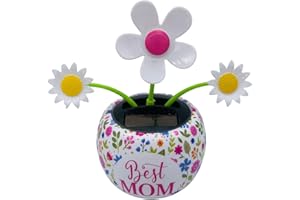 YMHAPP Solar Powered Dancing Flower Figure - Car Dashboard and Home Desk Decor,Swinging Solar Ornament for Vehicle Windowsill, Tabletop and Office Decoration