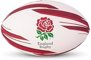 THE ENGLAND FOOTBALL ASSOCIATION Officially Licensed England Rugby Ball | Size 5, Red and White, RFU