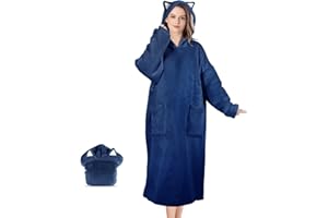 Gmypic Sweat Plaid, Pull Plaid Surdimensionnée pour Hommes, Femmes et Enfants avec Capuche et Deux Poches, Snuggie Douce et Chaude pour l'intérieur et l'extérieur, Cadeau de Noël