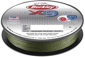 Berkley X9 Braided Fishing Line - 9 Strand Braid Line for Saltwater and Freshwater Fishing, Unisex,, Flame Green, 45.6kg| 295yd | 270m