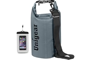 Unigear Dry Bag, 2L/5L/10L/20L/30L/40L, wasserdichter Beutel Rucksack, wasserdichte Taschen Seesack Packsack mit Handytasche und Gurte für Boot, Kajak, Angeln, Rafting, Schwimmen, Camping und Strand
