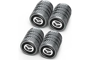 INTERTEST 4pcs Auto Ventilkappen Legiertes Ventilkappen mit Logo Auto Reifenventil Kappe Staubkappen Zubehör für Autoreifen Kompatibel mit Mazda M2 M3 M5 M6 MX5 RX7 RX8 A8 CX9 MX6 R3 CX-5 CX-7 CX-8 Serie,Black
