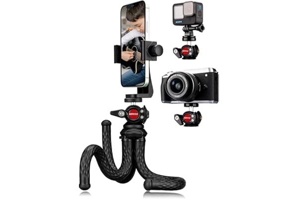 Lammcou Trépied Smartphone Flexible Mini Trepied Appareil Photo Go Pro Gorilla Octopus Trepieds Reflex Portable Voyage pour Vlogging Caméra DSLR Mini Tripod