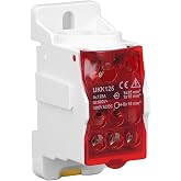 UKK-125A 690V Terminal Block Distribution Box DIN Rail, Red | Power Distribution Board for Power Distribution Cabinets and Va