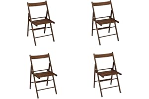 Liberoshopping Chaise Pliante Peu encombrante en Bois (Noyer 4 pièces)