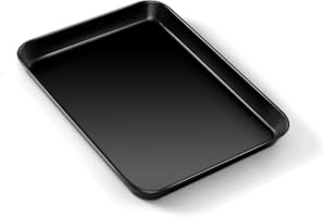 TEAMFAR bakplåt, rektangulär, stor, kolstål, ugnsplåt, kakplåt med non-stick-beläggning, 26,5 x 20,5 x 2,5 cm fettpanna för b