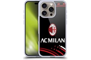 Head Case Designs Licenza Ufficiale AC Milan Curvato Modelli Cresta Custodia in Gel [Protezione di Grado Militare] Compatibile con Apple iPhone 16 PRO E Compatibile con MagSafe
