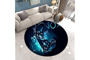 PEIHUODAN Galaxis Gamer Muster Teppich Jugendliche Kinder Jungen Mädchen Rund Groß Kinderzimmer Teppich Gaming 3d Schlafzimmer Wohnzimmer Kurzflor Modern Weich Kinderteppiche Waschbarer (Schwarz,140 cm)