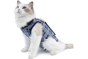 LIANZIMAU Katzenbody Nach Op Mit Anti-Licking Für Bauchwunden Soft Home Indoor Pet Kleidung E-Halsband Alternative Für Katzen Hunde Nach Der Operation Tragen