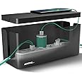 ACROPAQ Cable tidy box - Keep your cable tidy, Medium (32 x 13 x 13 cm), Waterproof, Non-slip - Cable management box, Cable box, Extension lead cover box, Cable box tidy - Black/Medium