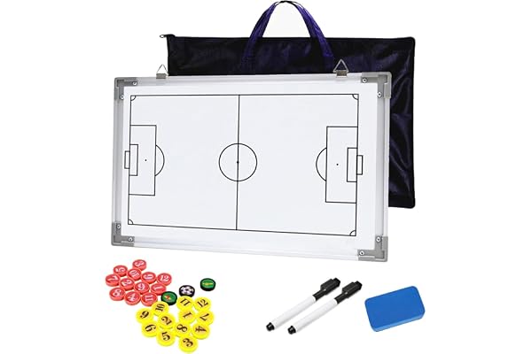 CHSEEO Entraîneur de Football Tableau magnétique, Stratégie gagnante Conseil avec Brosse Effaceur Magnétique, Mini Marqueurs, étui et Accessoires, Aimants, Stratégie Conseil Tableau Tactique
