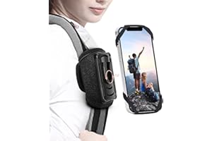 HEZEN Outdoor Handy-Halter mit abnehmbare Halterung Handytasche Rucksack,Rucksack Handyhalter,Smartphone Tasche Schutzhülle für Most iPhone, Samsung,Schwarz