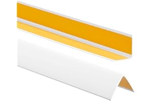 PROFIPVC Cornière PVC, baguette d’angle de protection, autoadhésif 35x35mm protection d'angles et rebords, 200cm, Blanc