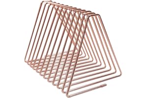 FATIYA 11 Gitter Verstellbarer Dreieck Aktenhalter Bücherregal Vertikaler Desktop Magazinständer Metall Zeitungsordner Drahtordner Schreibtisch Organizer für Vinyl Schallplatten Notebook (Roségold)