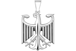 Soul-Cats Halskette mit Bundesadler Anhänger aus 316L Edelstahl, handpoliert, in Silber oder Gold, verschiedene Ketten & Längen 55–70 cm, Geschenkverpackung